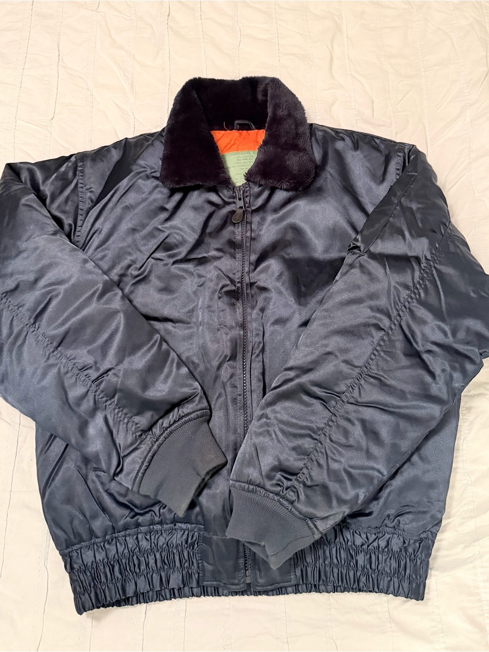 Men's Black Bomber Jacket with Faux Fur Collar